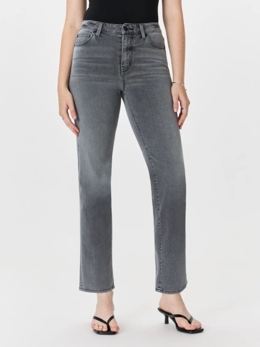 Quince Bella Stretch Kick Flare High Rise Jeans Charcoal Stretch Denim 29